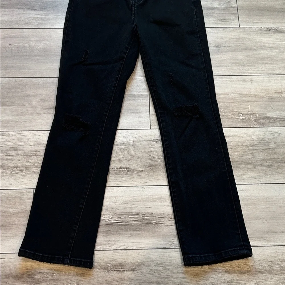 Risen Kira High-Rise Slim Straight Jeans in black size 27
